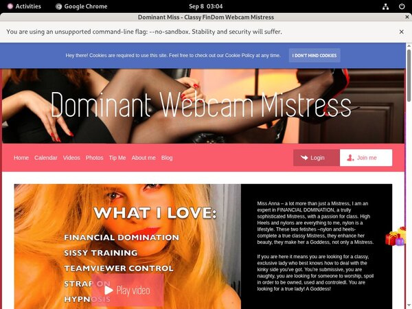 Free Dominant Miss - Classy FinDom Webcam Mistress Premium Account