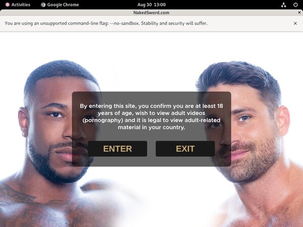 Naked Sword Sign Up Page