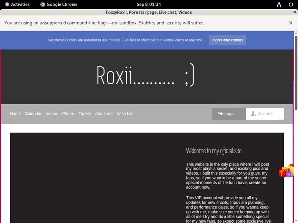 FoxxyRoxii Website Accounts