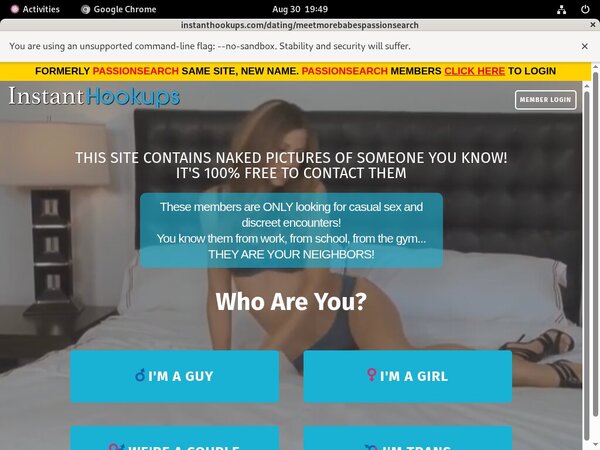 Instanthookups.com New Account